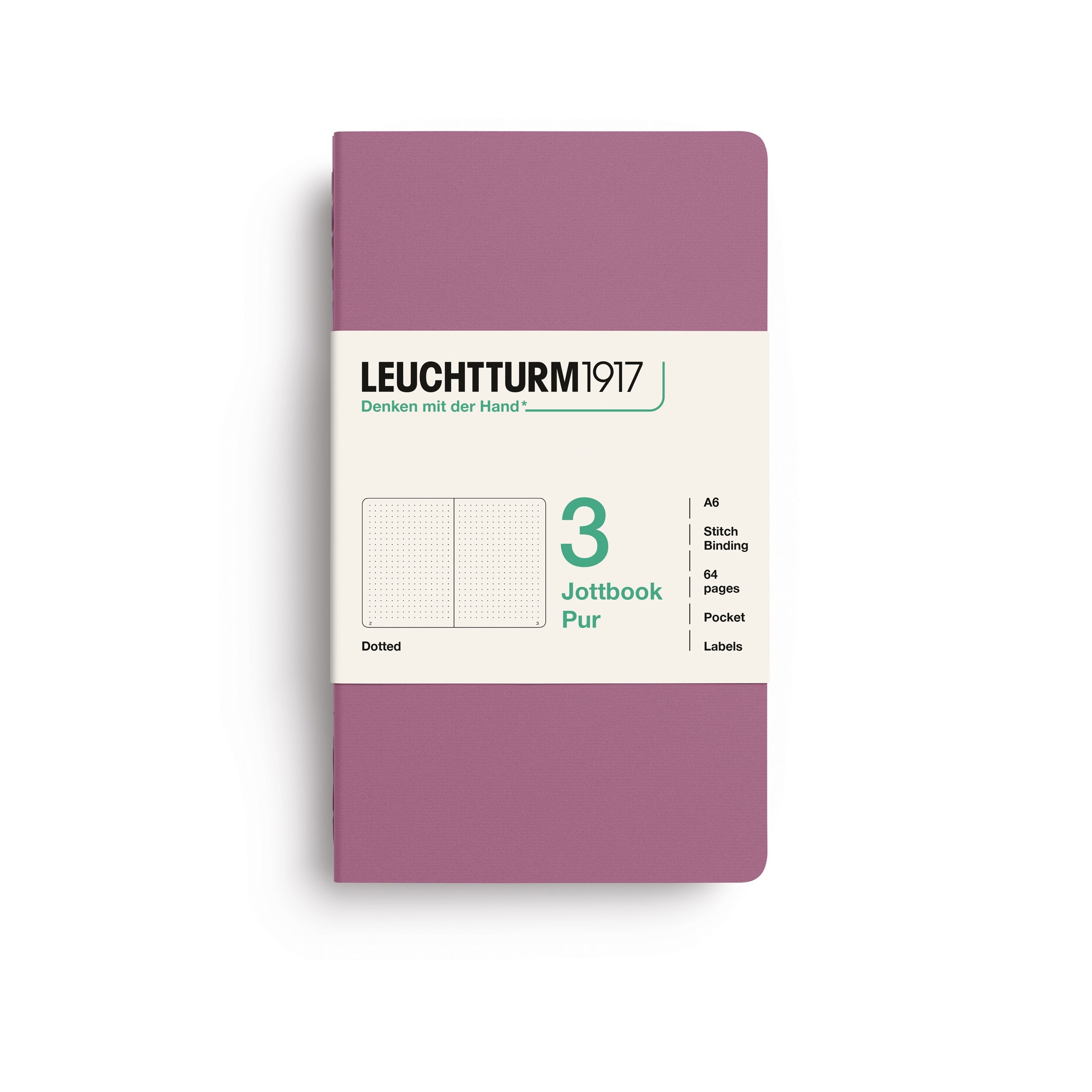 Carnet LEUCHTTURM1917 Jottbook Pur - A6 - Softcover - Pointillé - Dusty Rose - 4070292006475