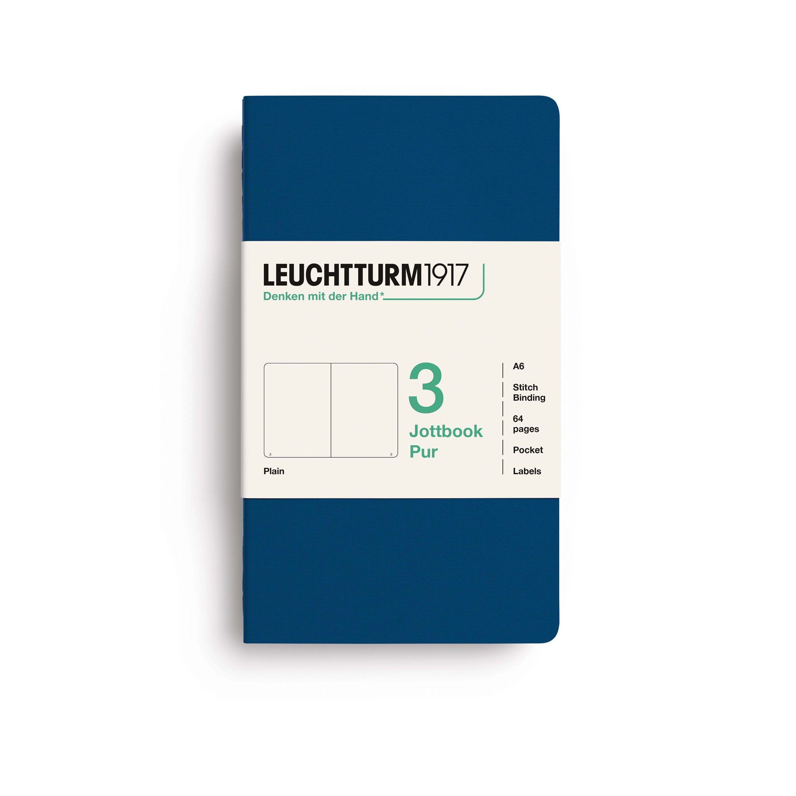 Carnet LEUCHTTURM1917 Jottbook Pur - A6 - Softcover - Uni - Indigo - 4070292006444