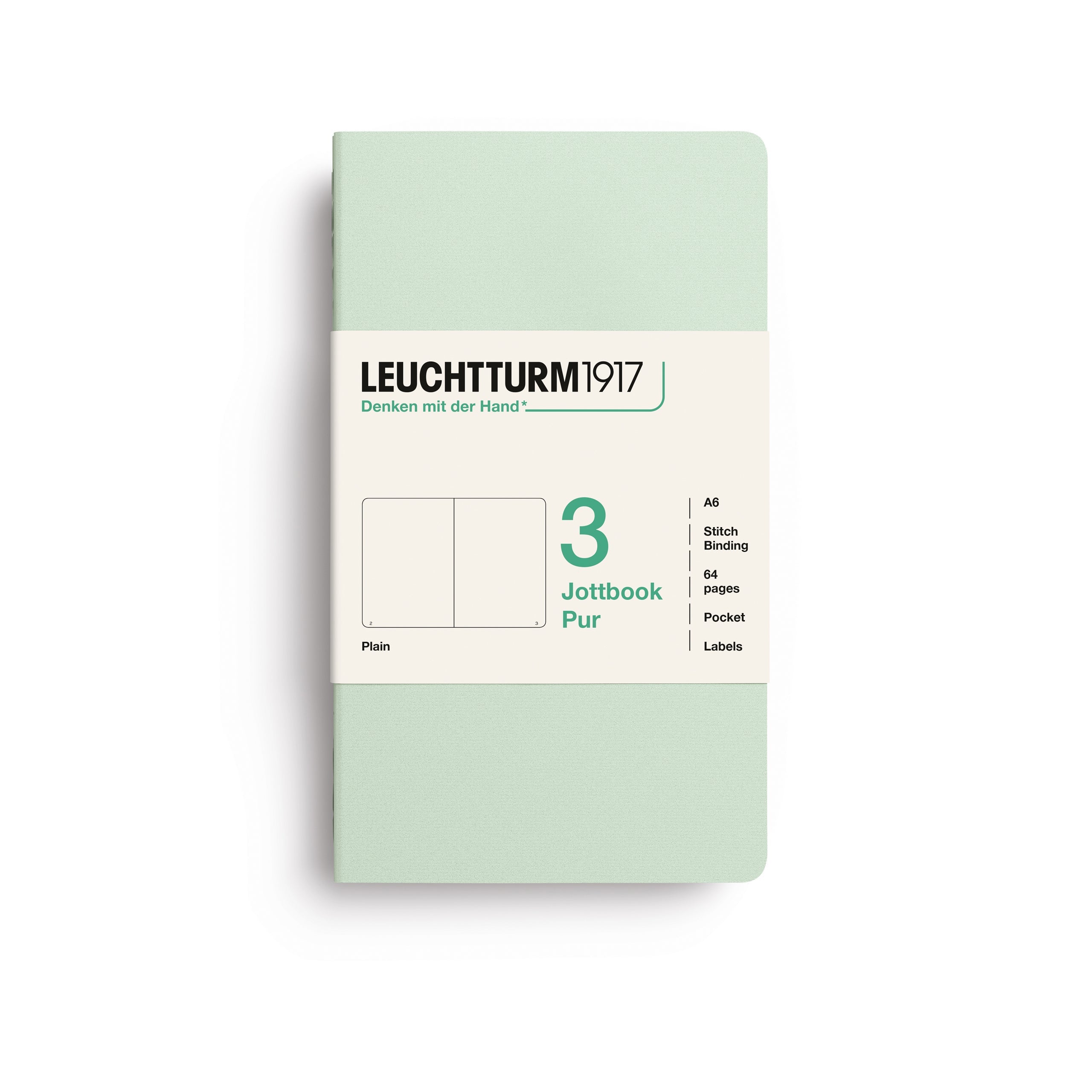 Carnet LEUCHTTURM1917 Jottbook Pur - A6 - Softcover - Uni - Mint Green - 4070292006437
