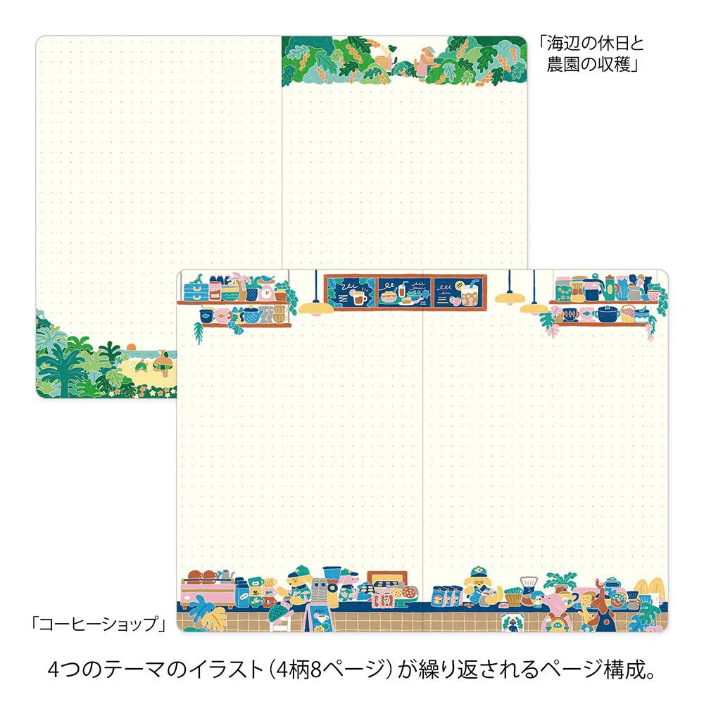 Carnet MIDORI Notebook Yuru Log - B6 - Pointillé - Café -