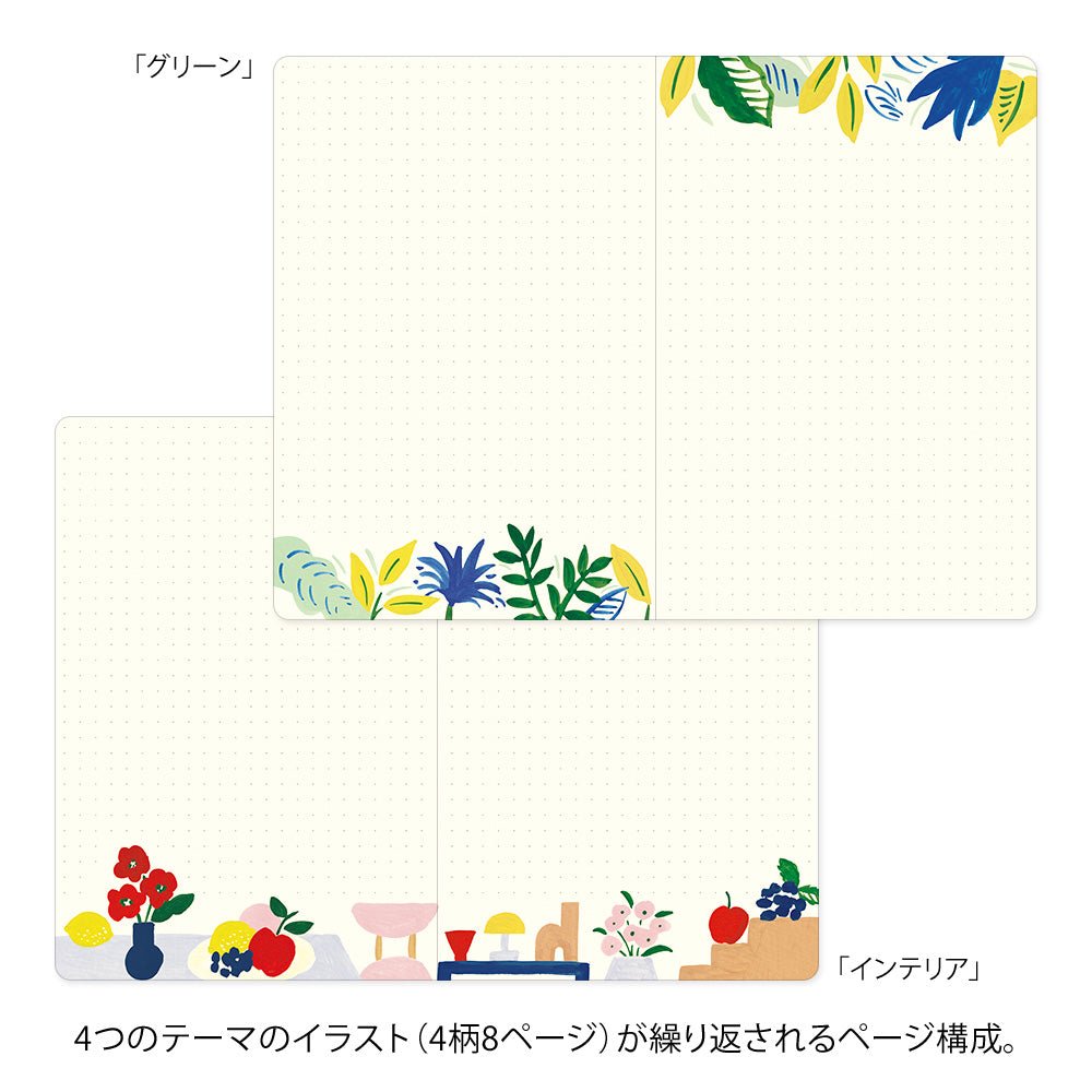 Carnet MIDORI Notebook Yuru Log - B6 - Pointillé - Textile -