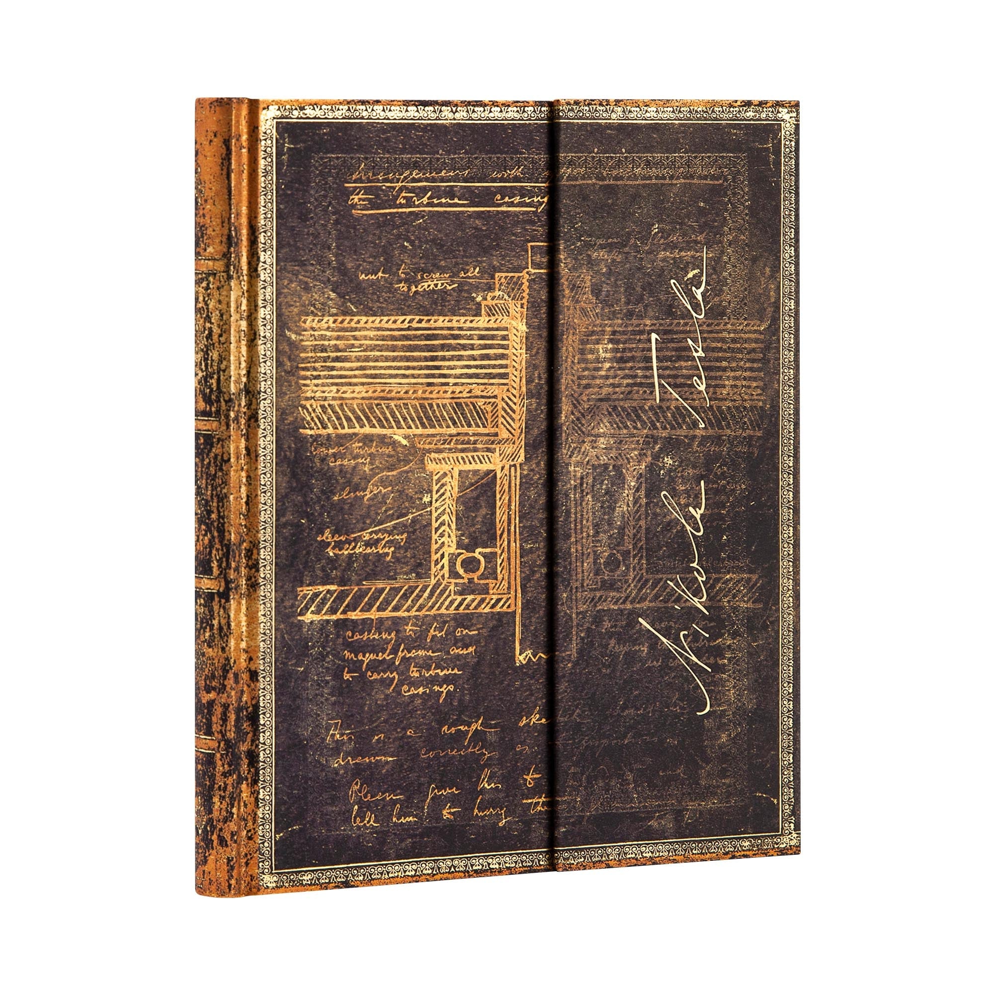 Carnet PAPERBLANKS Tesla, Croquis d'une Turbine - Ultra - Hardcover - Ligné - 144p - 9781439754610