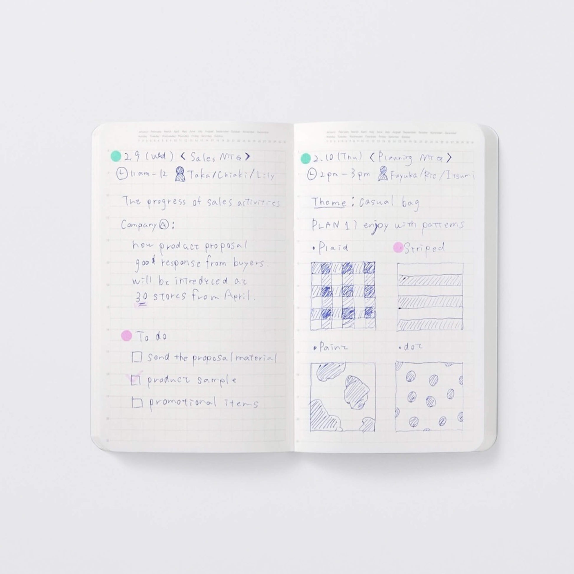 Carnet STÁLOGY 1/2 Year Notebook - A6 Slim - Softcover - Quadrillé - Black - 4904140081867