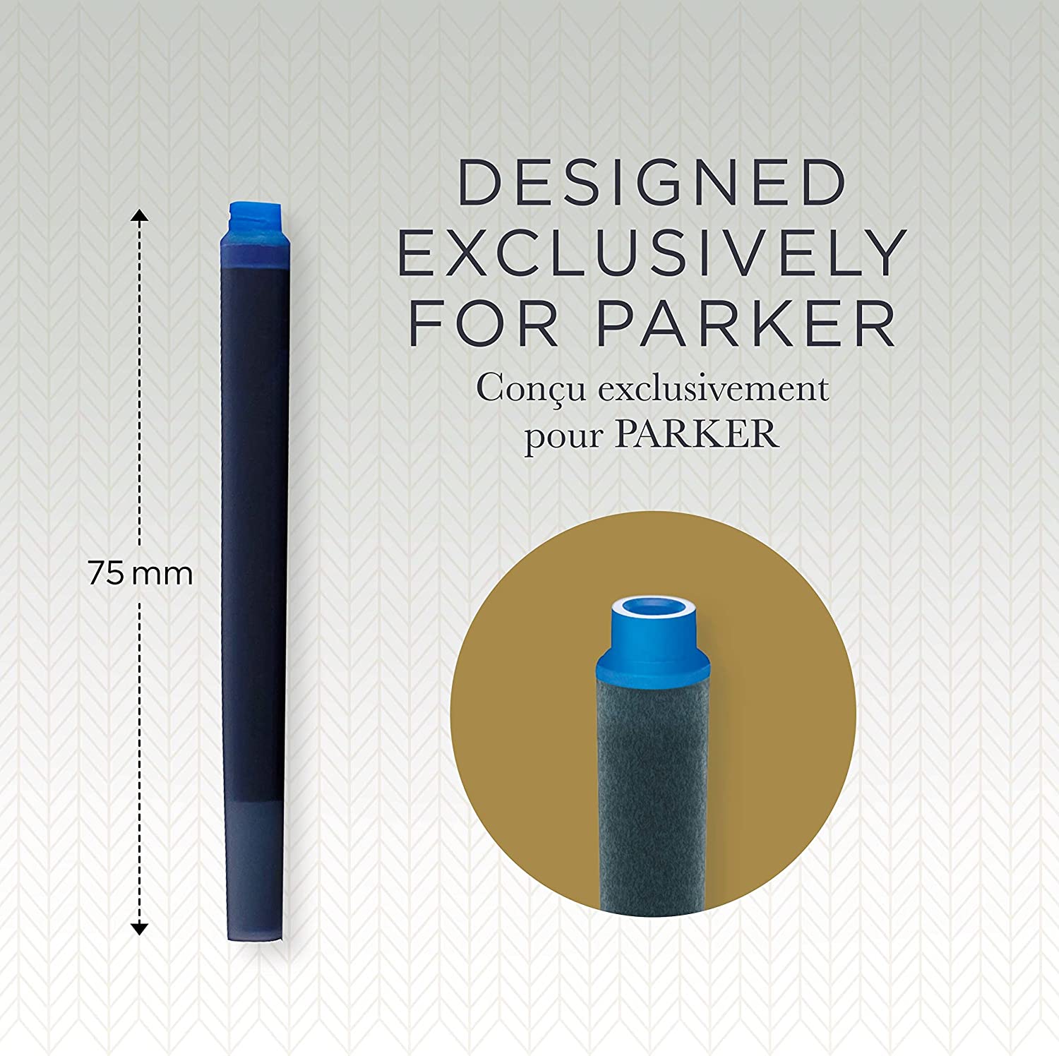 Cartouches d'encre PARKER Quink, long format - Bleu - Noir - 3501179503851
