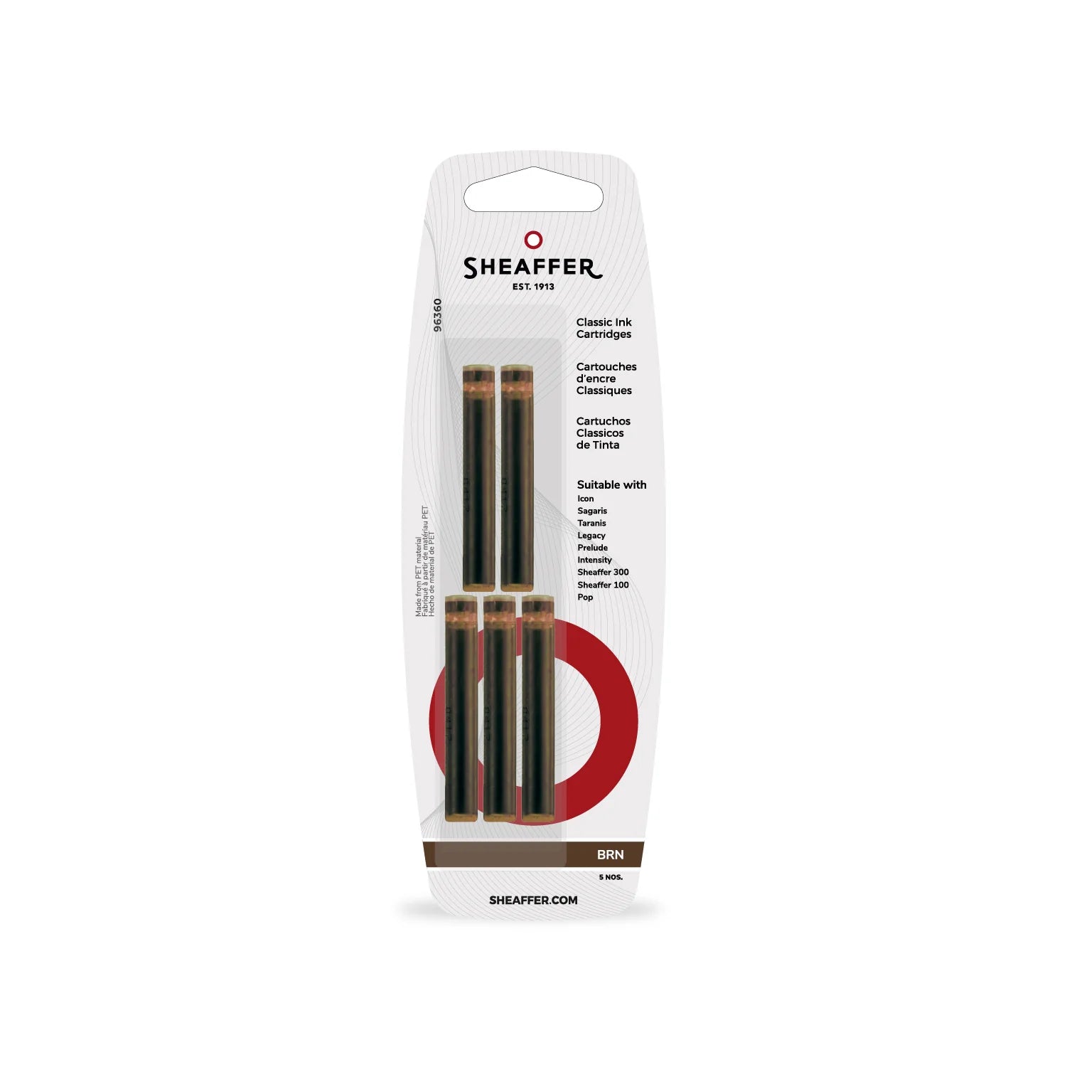 Cartouches d'encre SHEAFFER - Marron - 074040963601