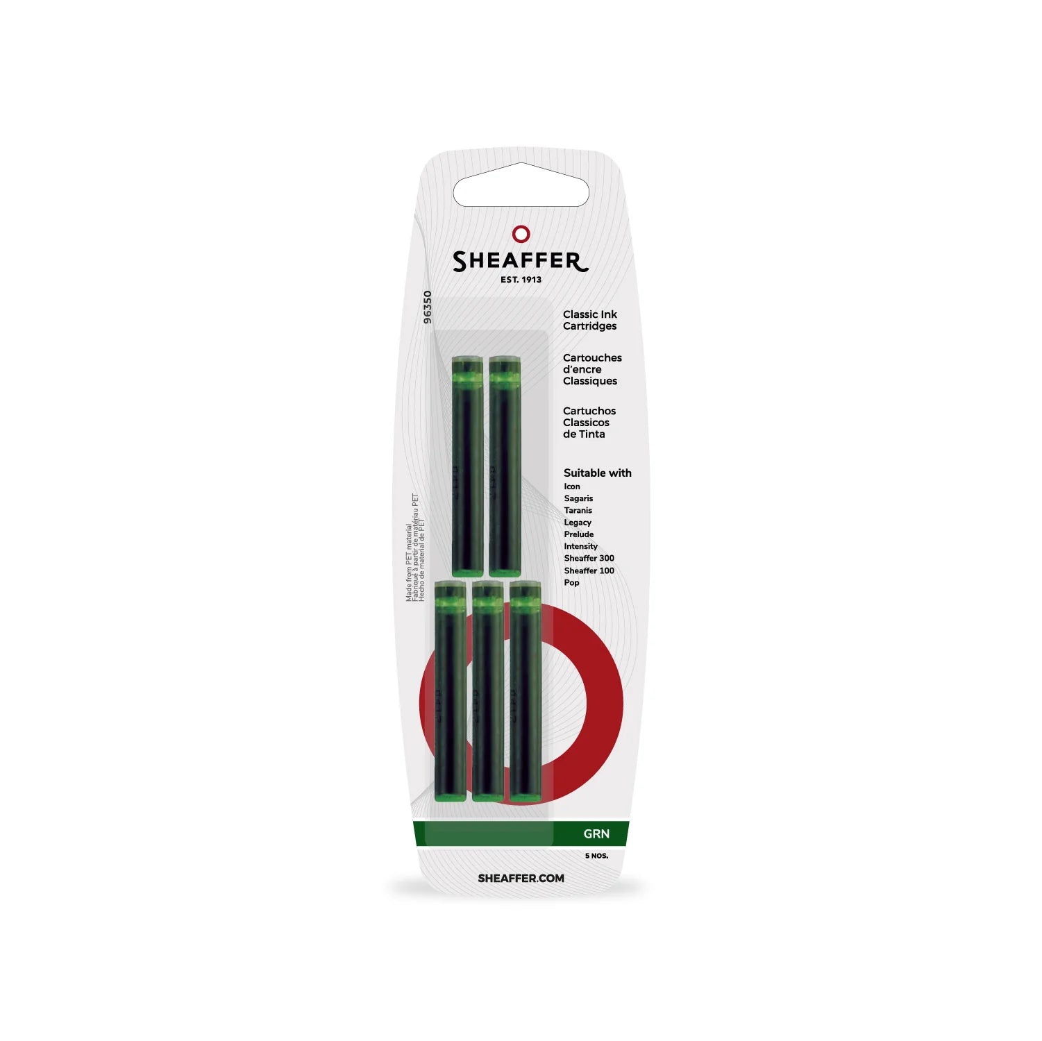 Cartouches d'encre SHEAFFER - Vert - 074040963502