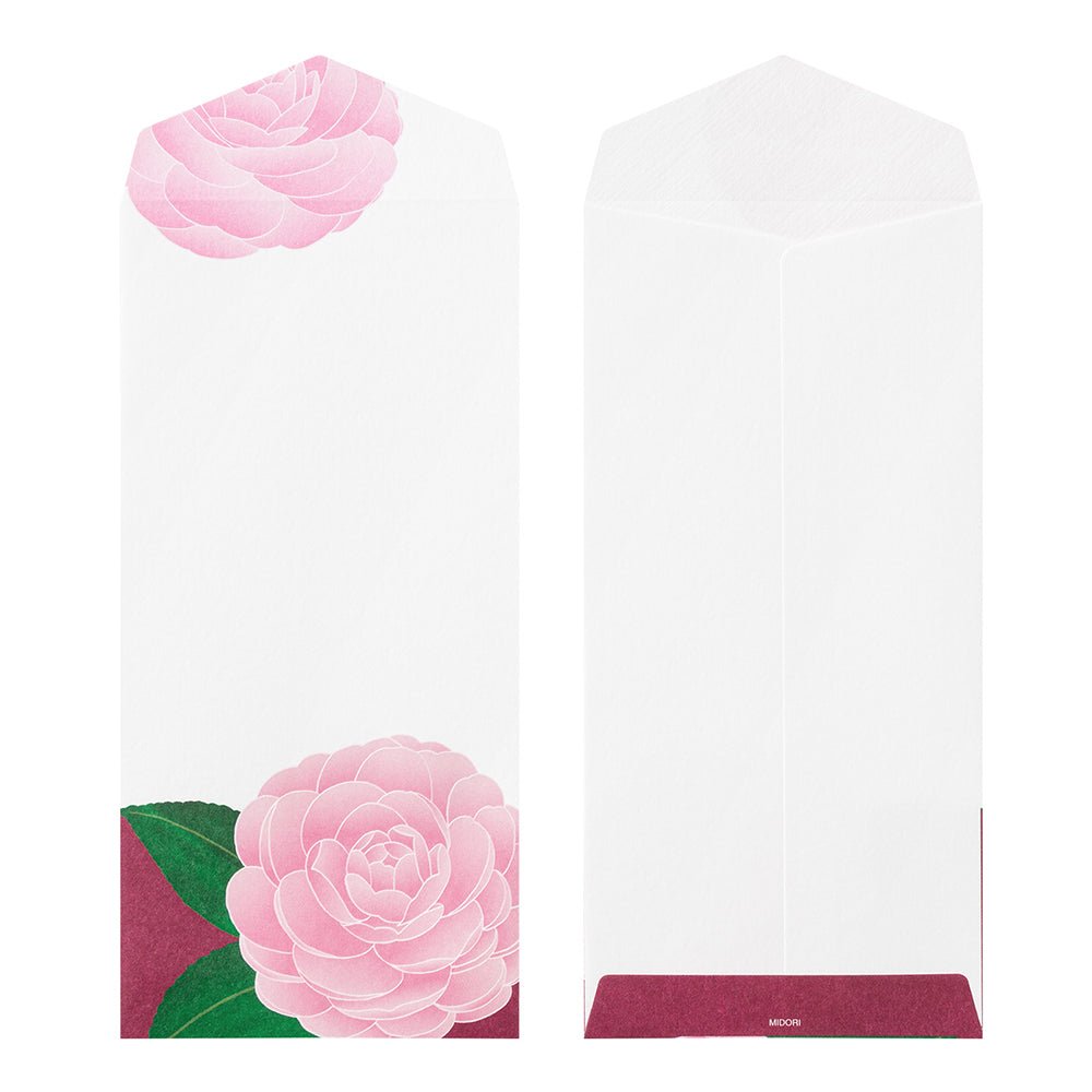 Enveloppes MIDORI washi - 188 x 90 mm - Camelia Otome - 4902805810036