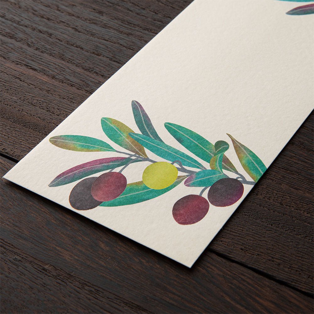 Enveloppes MIDORI washi - 188 x 90 mm - Feuille d'Olivier - 4902805871808