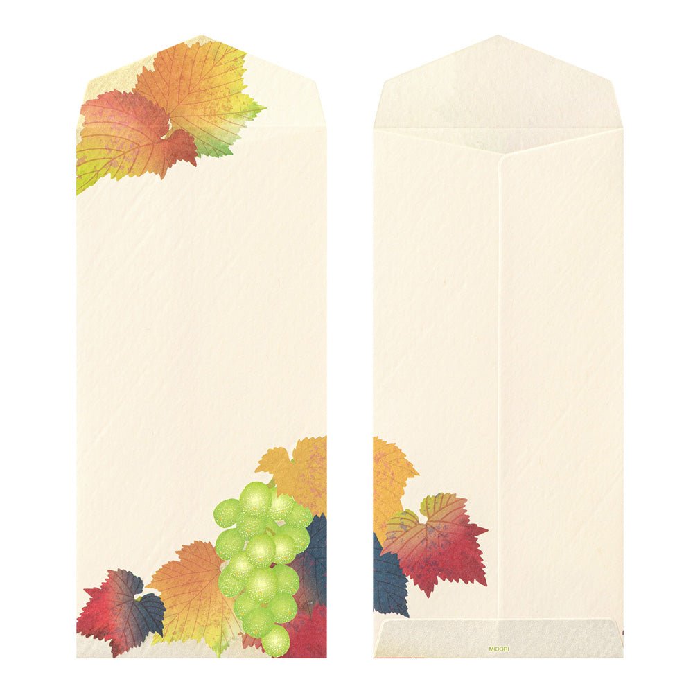Enveloppes MIDORI washi - 188 x 90 mm - Grappes de raisin - 4902805810401