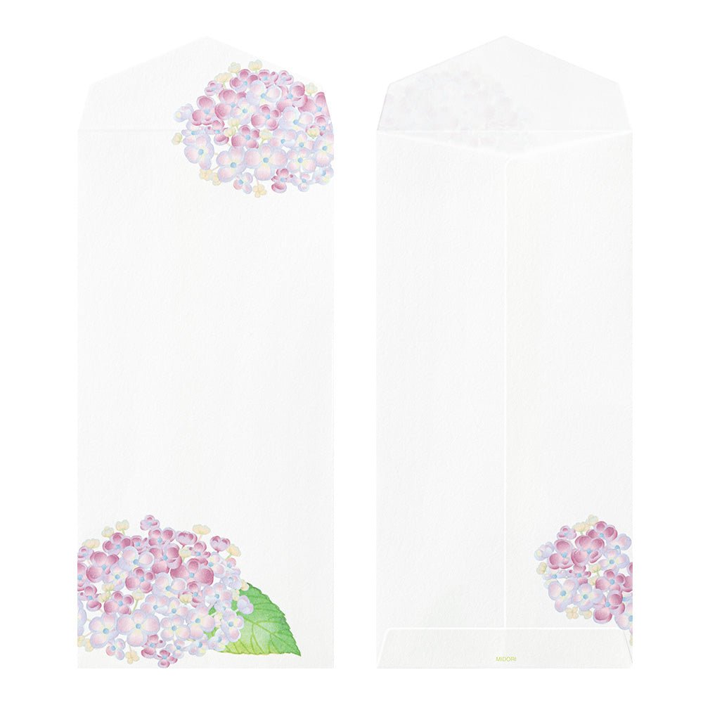 Enveloppes MIDORI washi - 188 x 90 mm - Hortensia -