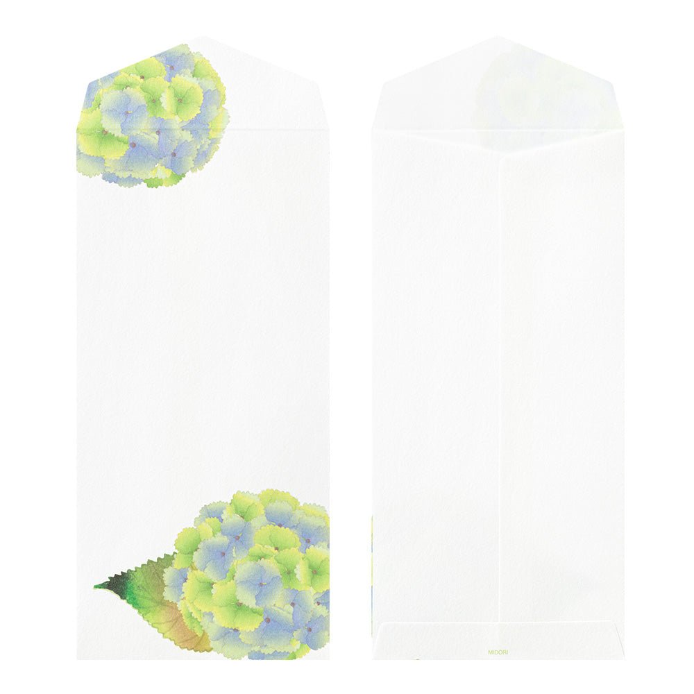 Enveloppes MIDORI washi - 188 x 90 mm - Hortensia -
