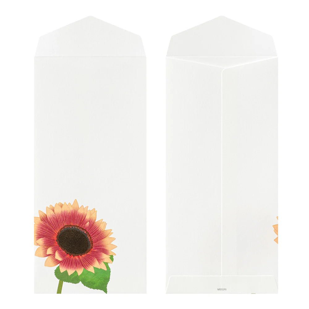 Enveloppes MIDORI washi - 188 x 90 mm - Tournesols - 4902805810265