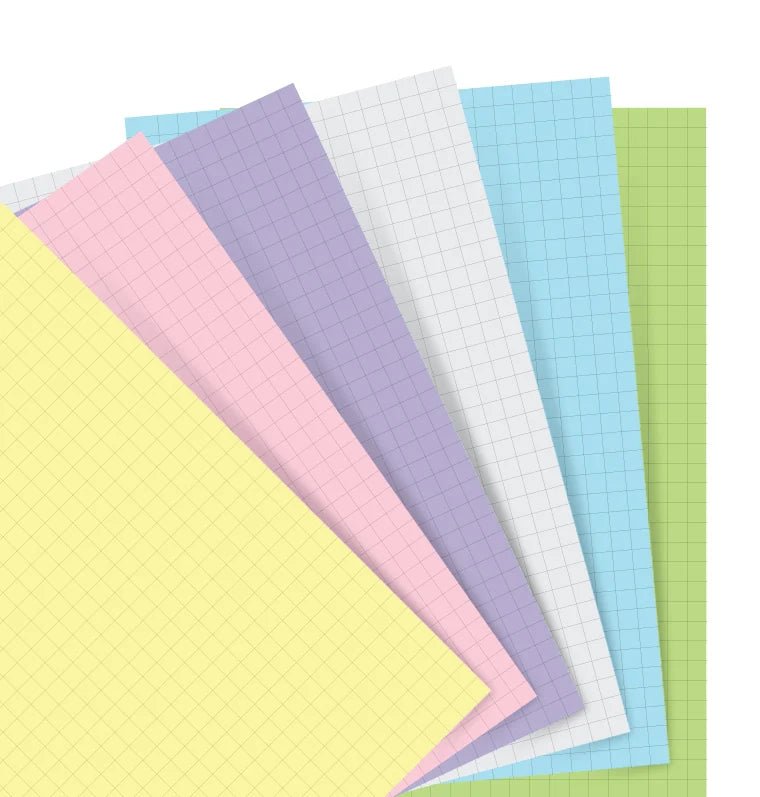 Feuilles de notes quadrillées FILOFAX - Assortiment Pastel - Pocket - Pocket - Quadrillé - 5015142277802