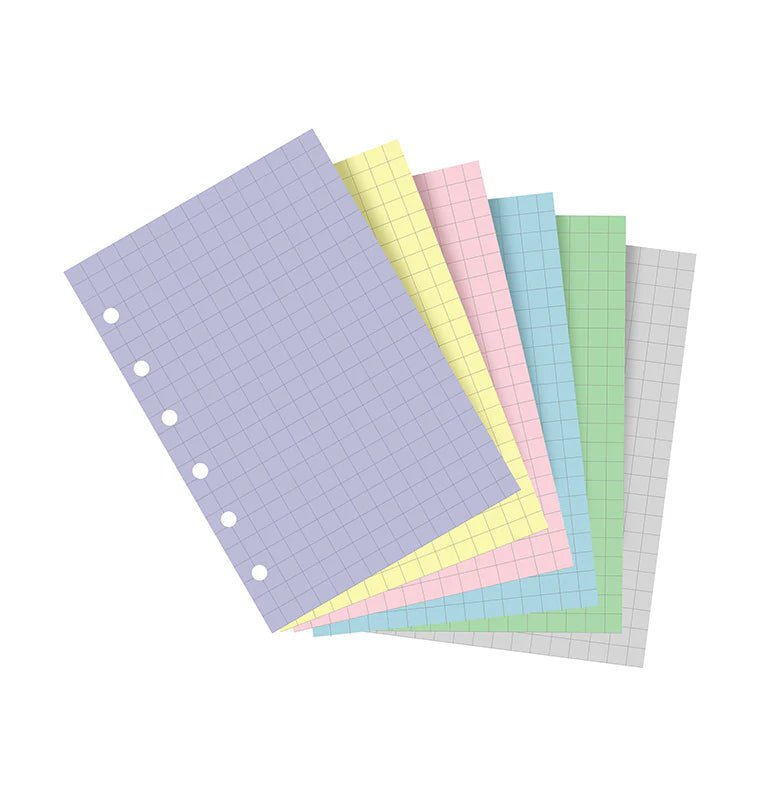 Feuilles de notes quadrillées FILOFAX - Assortiment Pastel - Pocket - Pocket - Quadrillé - 5015142277802