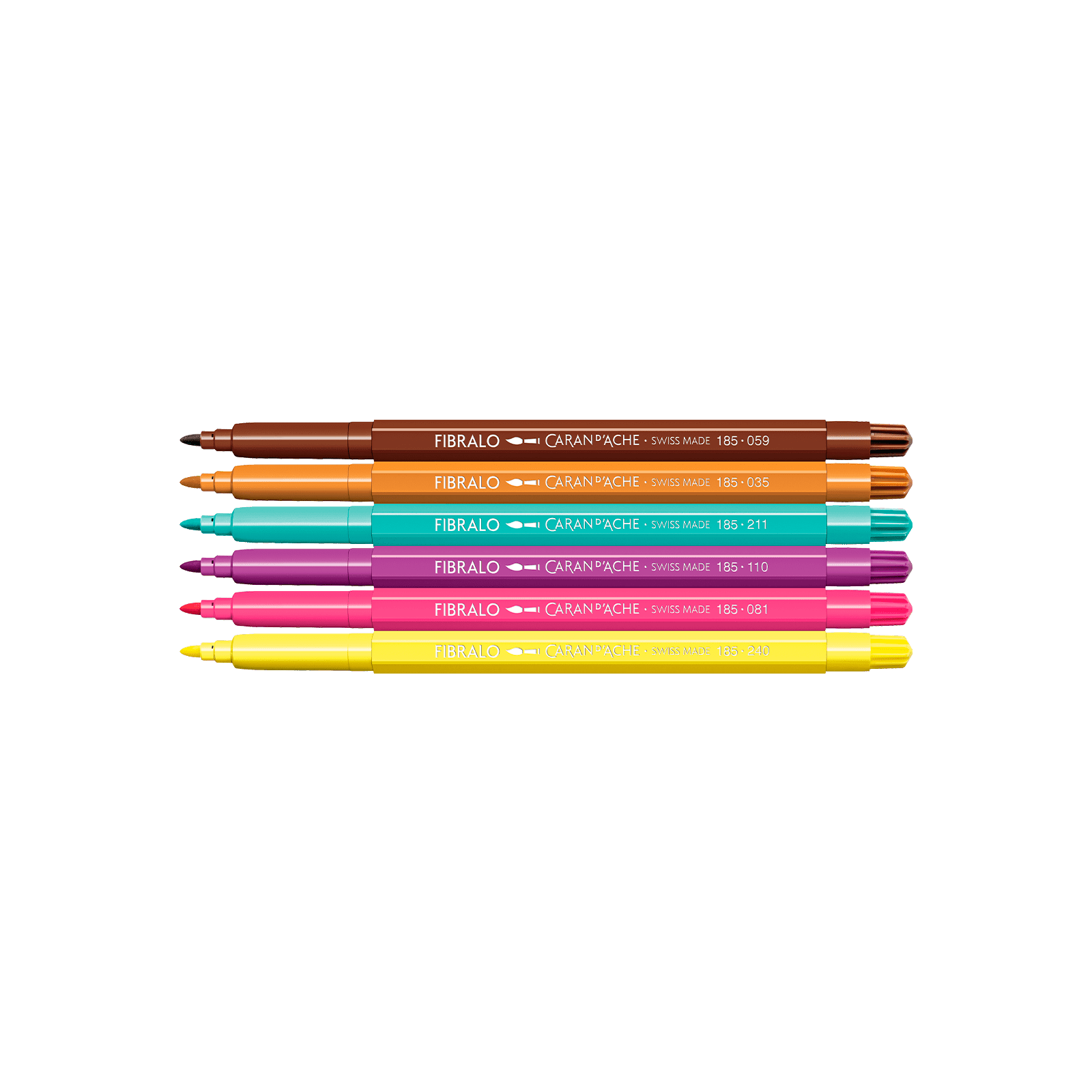 Feutres aquarellables FIBRALO - Set 6 couleurs Kawaii Candy World - CARAN D'ACHE - 7630002364089