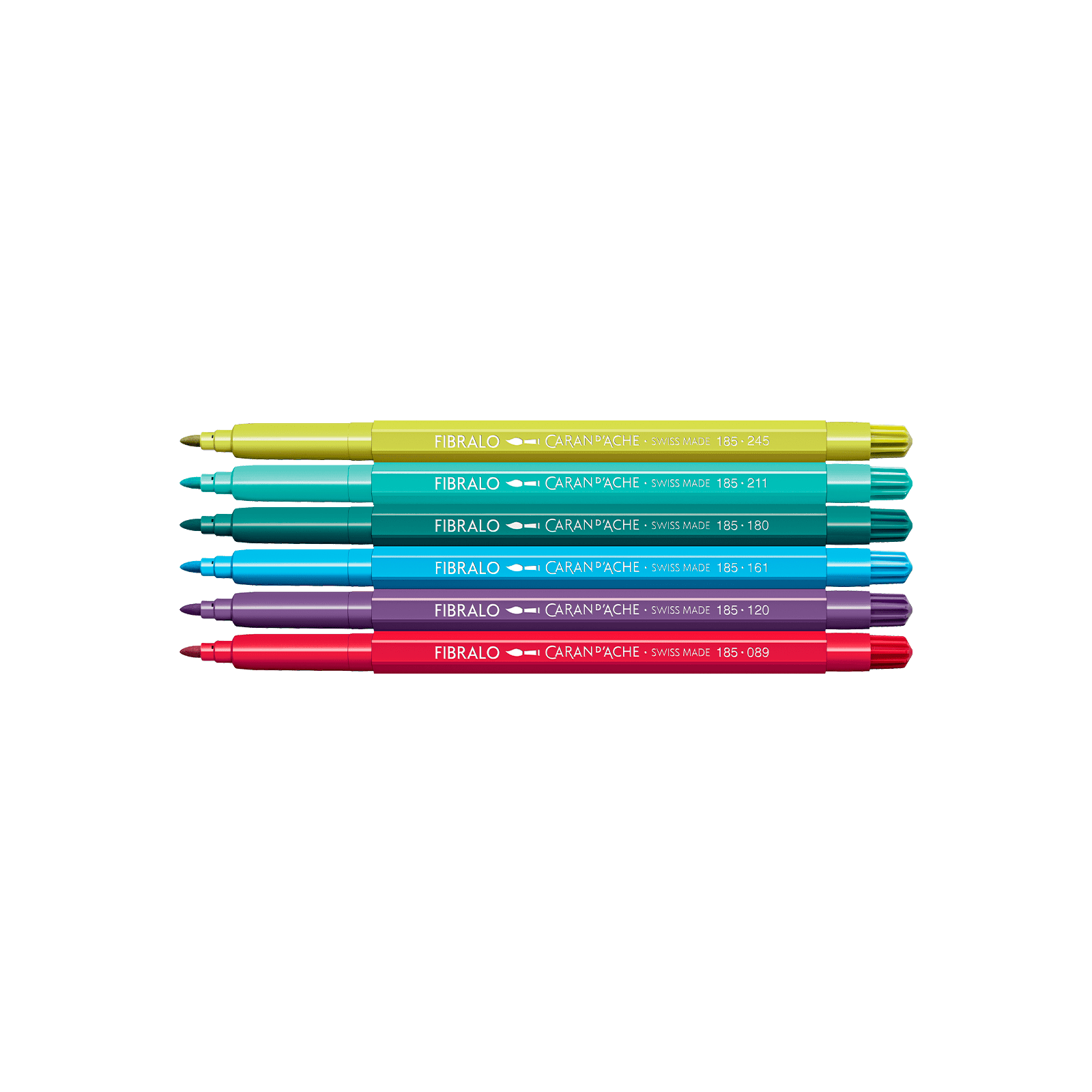 Feutres aquarellables FIBRALO - Set 6 couleurs Kawaii Funny Monsters - CARAN D'ACHE - 7630002364065