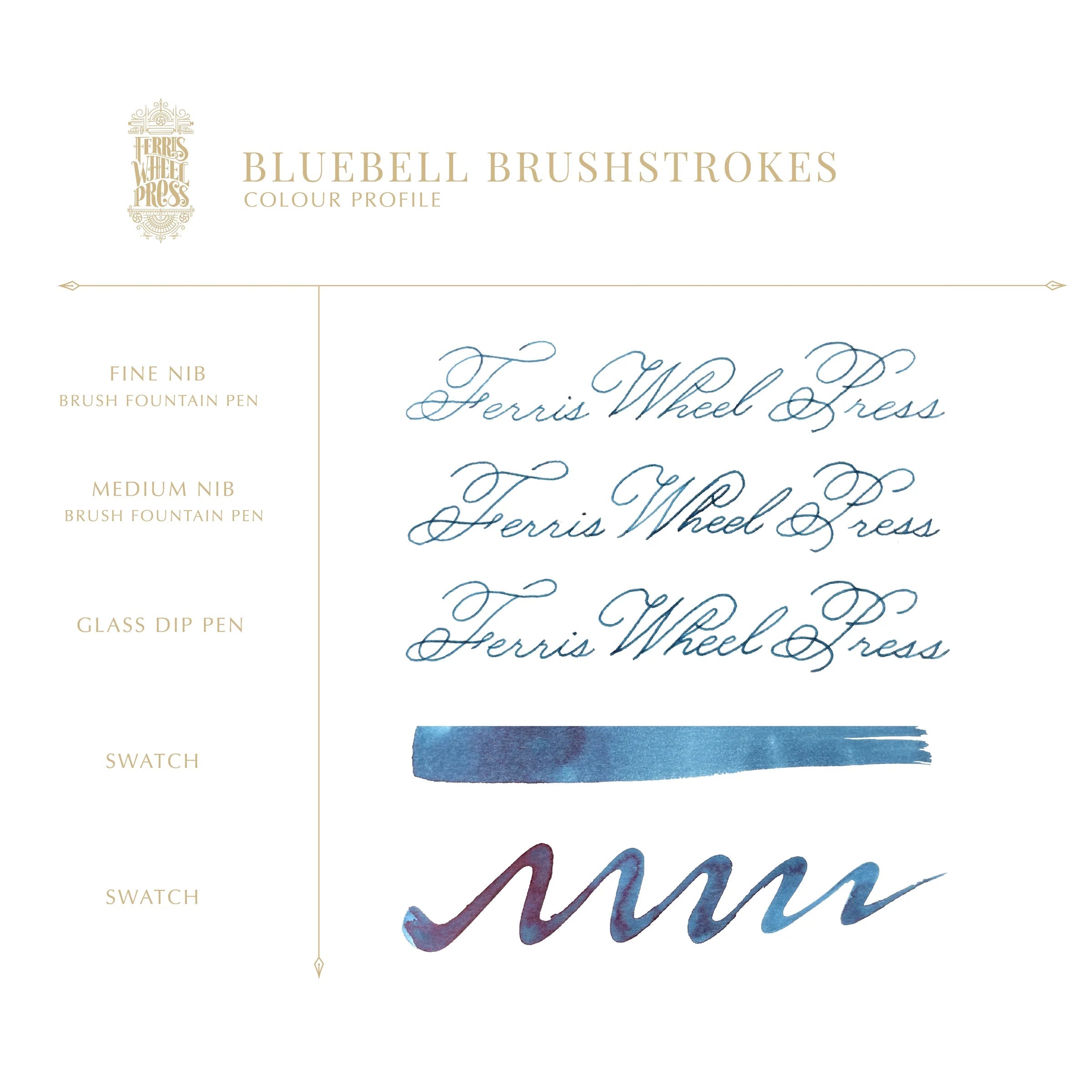 Flacon d'encre FERRIS WHEEL PRESS - Everyday Ink - Bluebell Brushstrokes (38ml) -