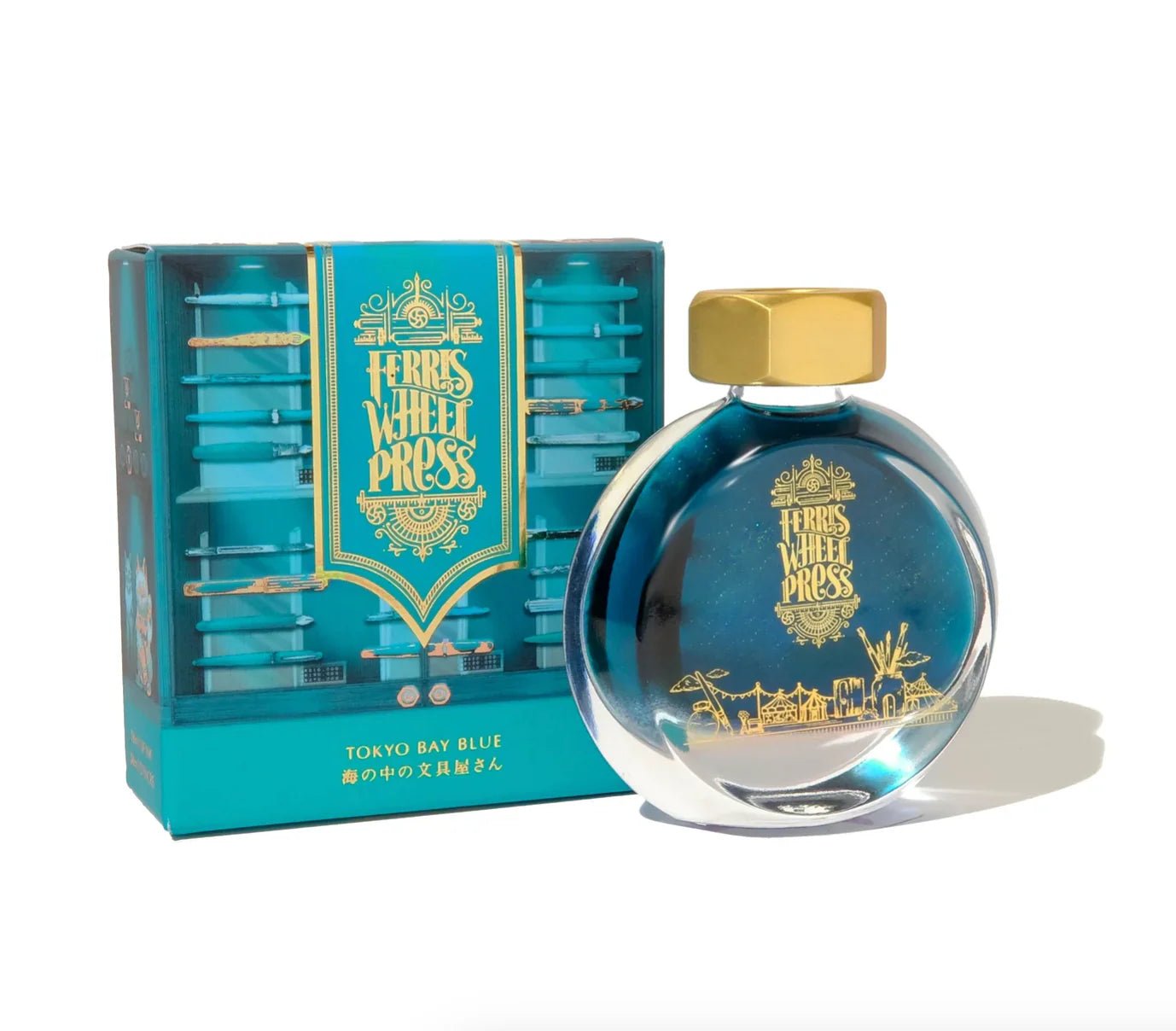 Flacon d'encre FERRIS WHEEL PRESS - Everyday Ink | Curious Collaborations Series | Ginza Tsutaya Books - Tokyo Bay Blue (38ml) -