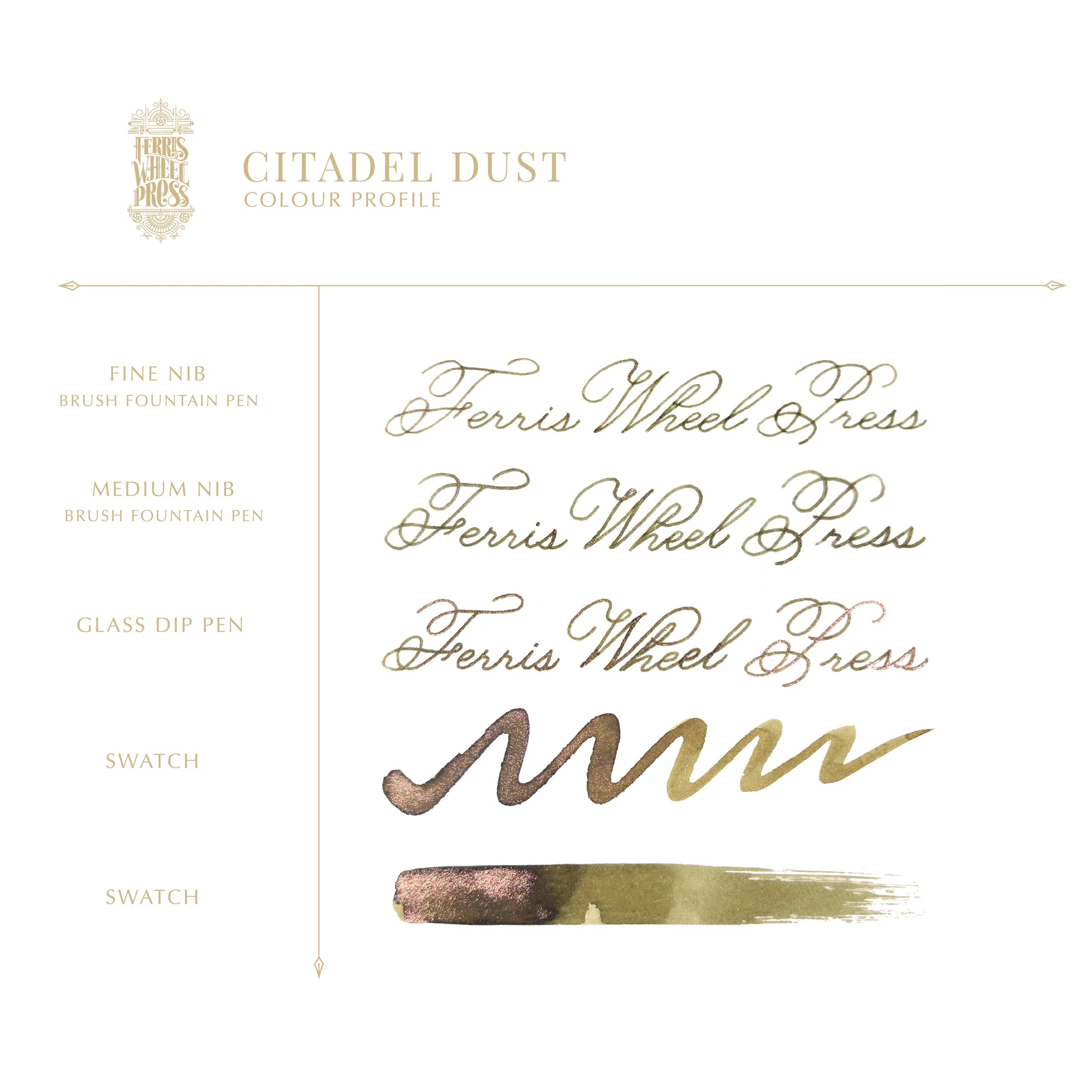 Flacon d'encre FERRIS WHEEL PRESS - FerriTales - The Book of Knights Series | Citadel Dust (20ml) - 818351006301