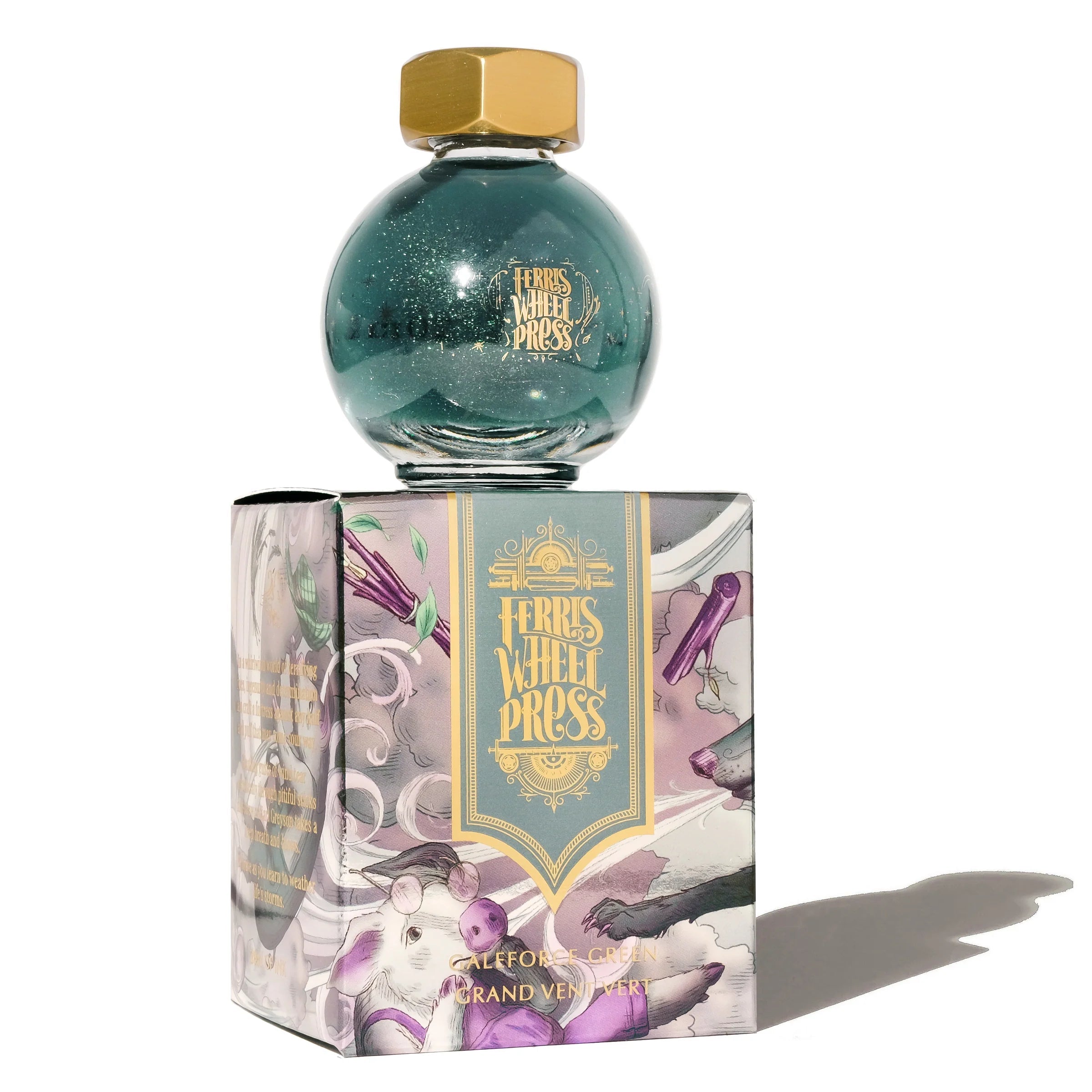 Flacon d'encre FERRIS WHEEL PRESS - FerriTales - The Three Little Pigs | Galeforce Green (20ml) -