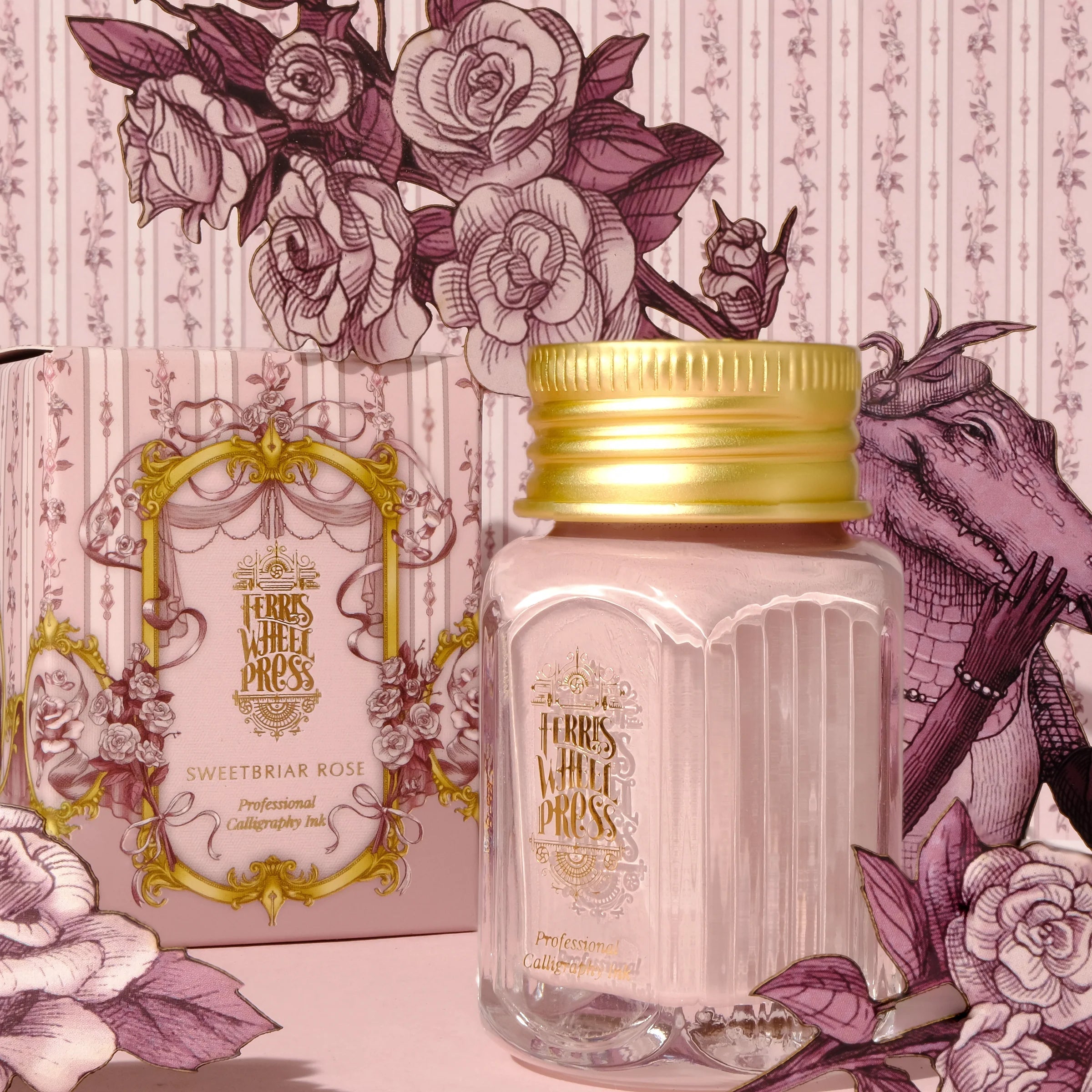 Flacon d'encre FERRIS WHEEL PRESS - Professional Calligraphy Ink - Sweetbriar Rose - 28 ml -