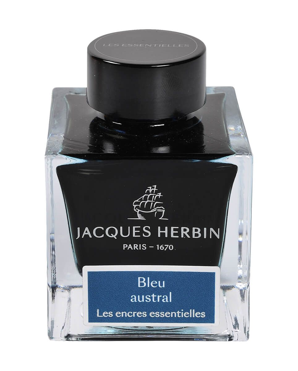 Flacon d'encre JACQUES HERBIN - Les Encres Essentielles - Bleu Austral - 50 ml - 3188555131169