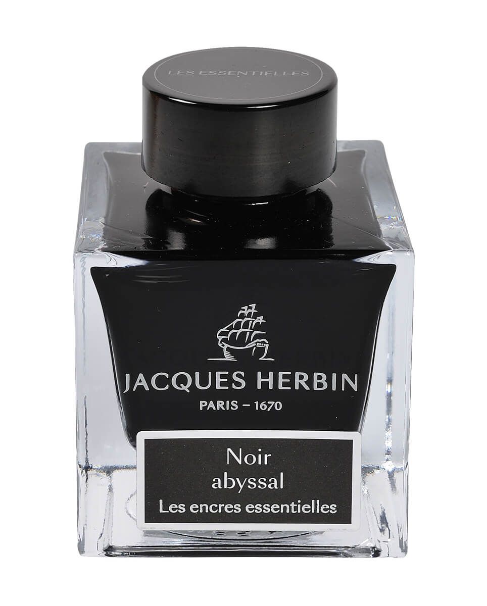 Flacon d'encre JACQUES HERBIN - Les Encres Essentielles - Noir Abyssal - 50 ml - 3188555131091