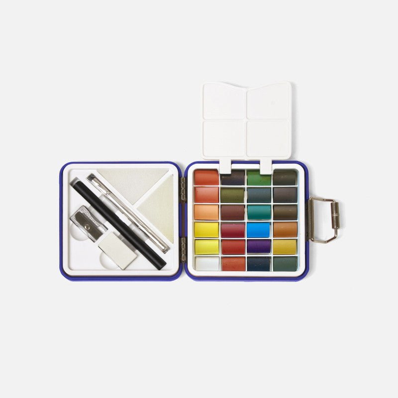 Kit d'aquarelle de voyage PAPIER TIGRE - Bleu Marine - 3700876815469