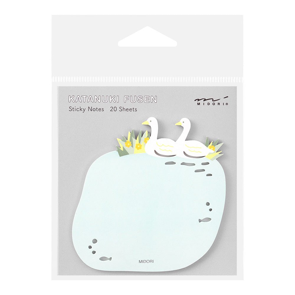 Notes adhésives MIDORI Katanuki Fusen - Cygne - 4902805190756