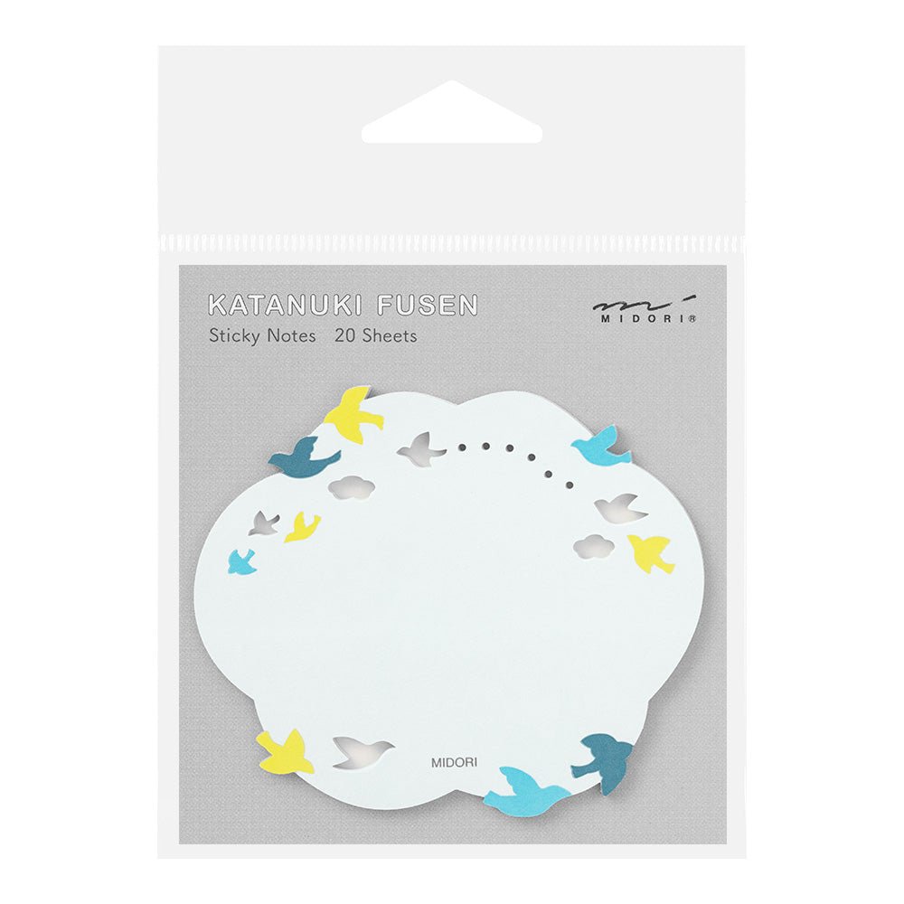 Notes adhésives MIDORI Katanuki Fusen - Oiseaux - 4902805190862