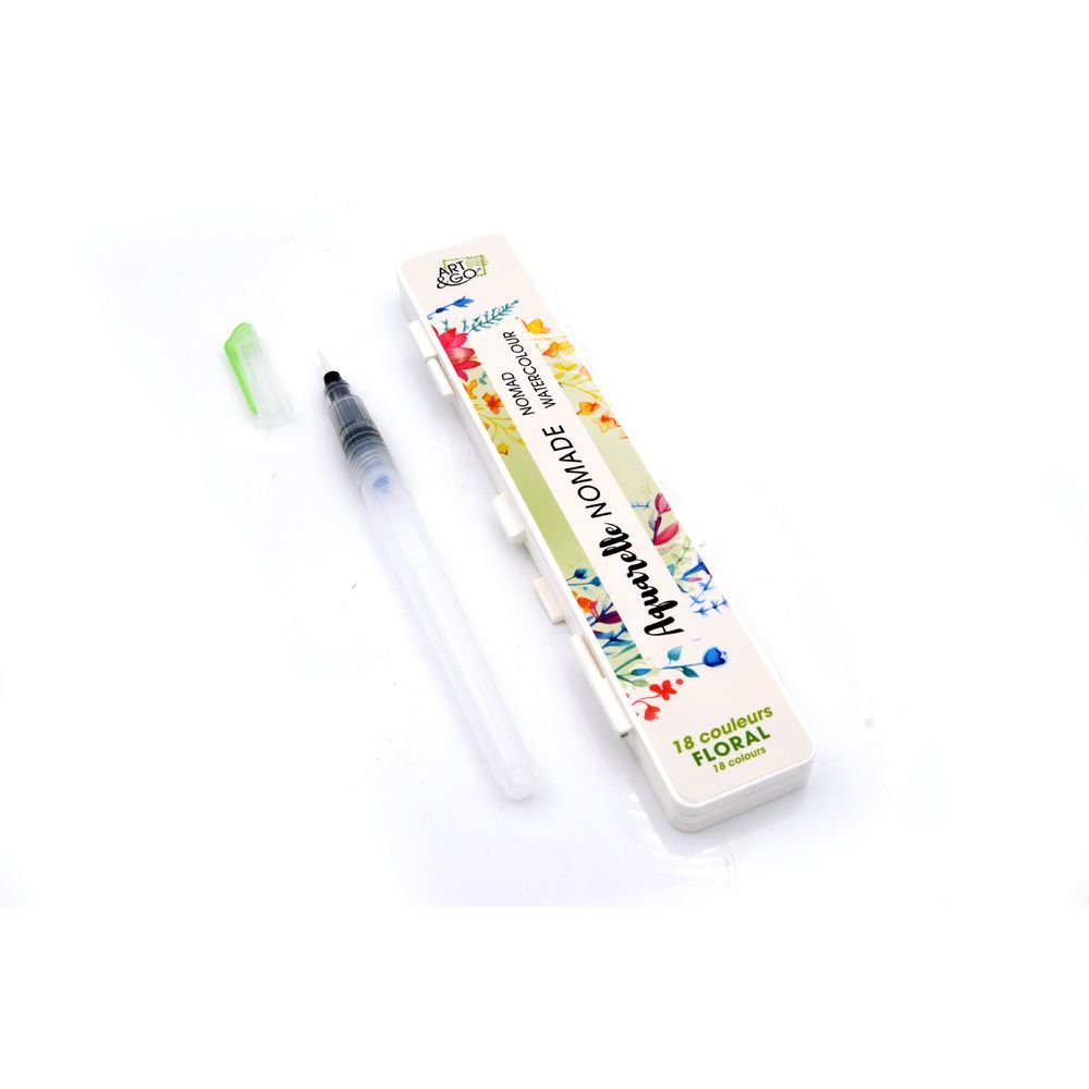 Palette Aquarelle Accordéon ART & GO - Boîte 18 couleurs Floral - OZ INTERNATIONAL - 3700010424786