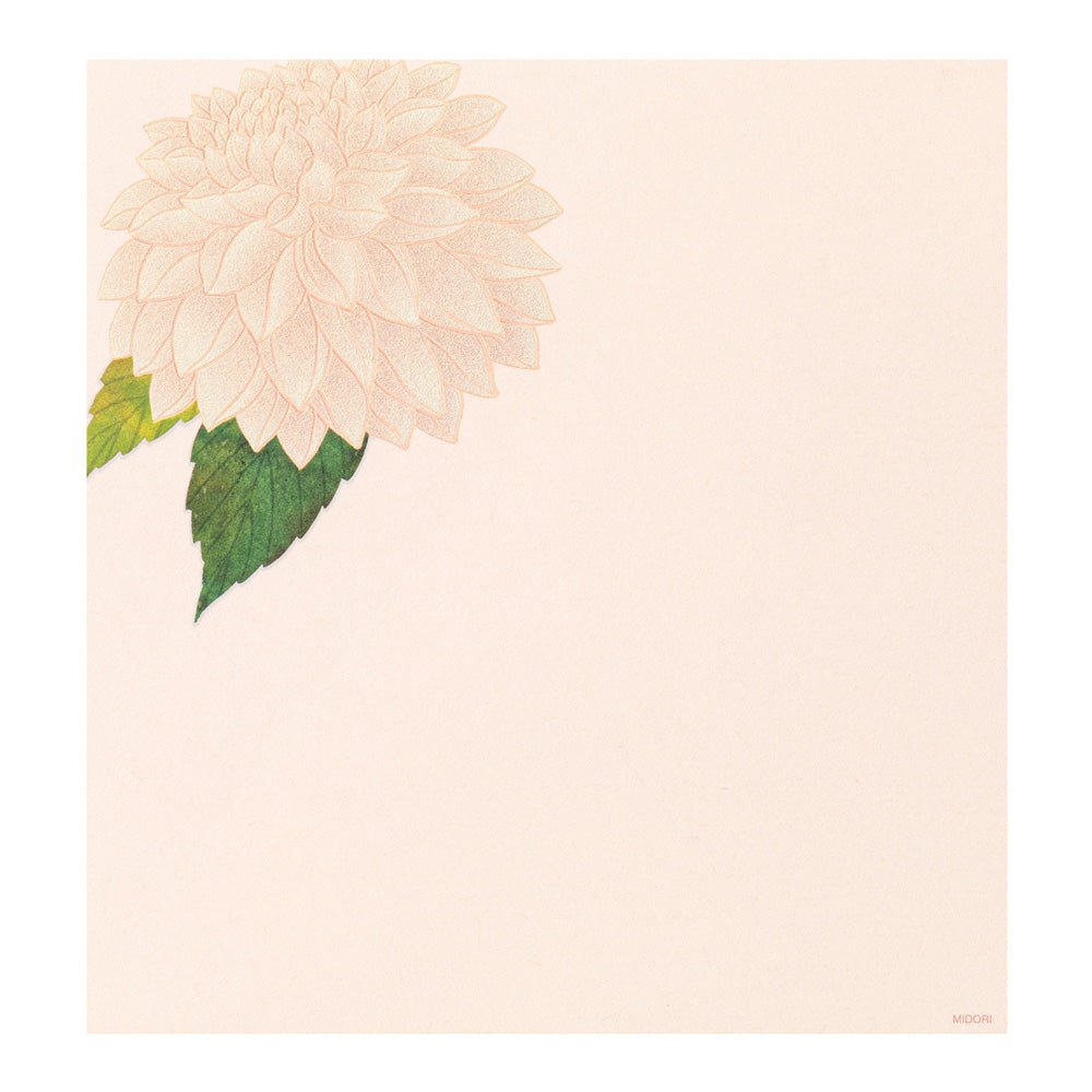 Papier à lettres MIDORI washi - 177 x 168 mm - Dahlias - 4902805810371
