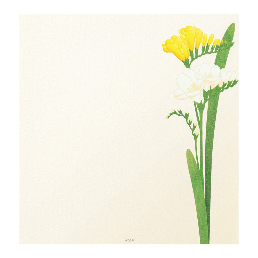 Papier à lettres MIDORI washi - 177 x 168 mm - Fleurs de Printemps - 4902805871570