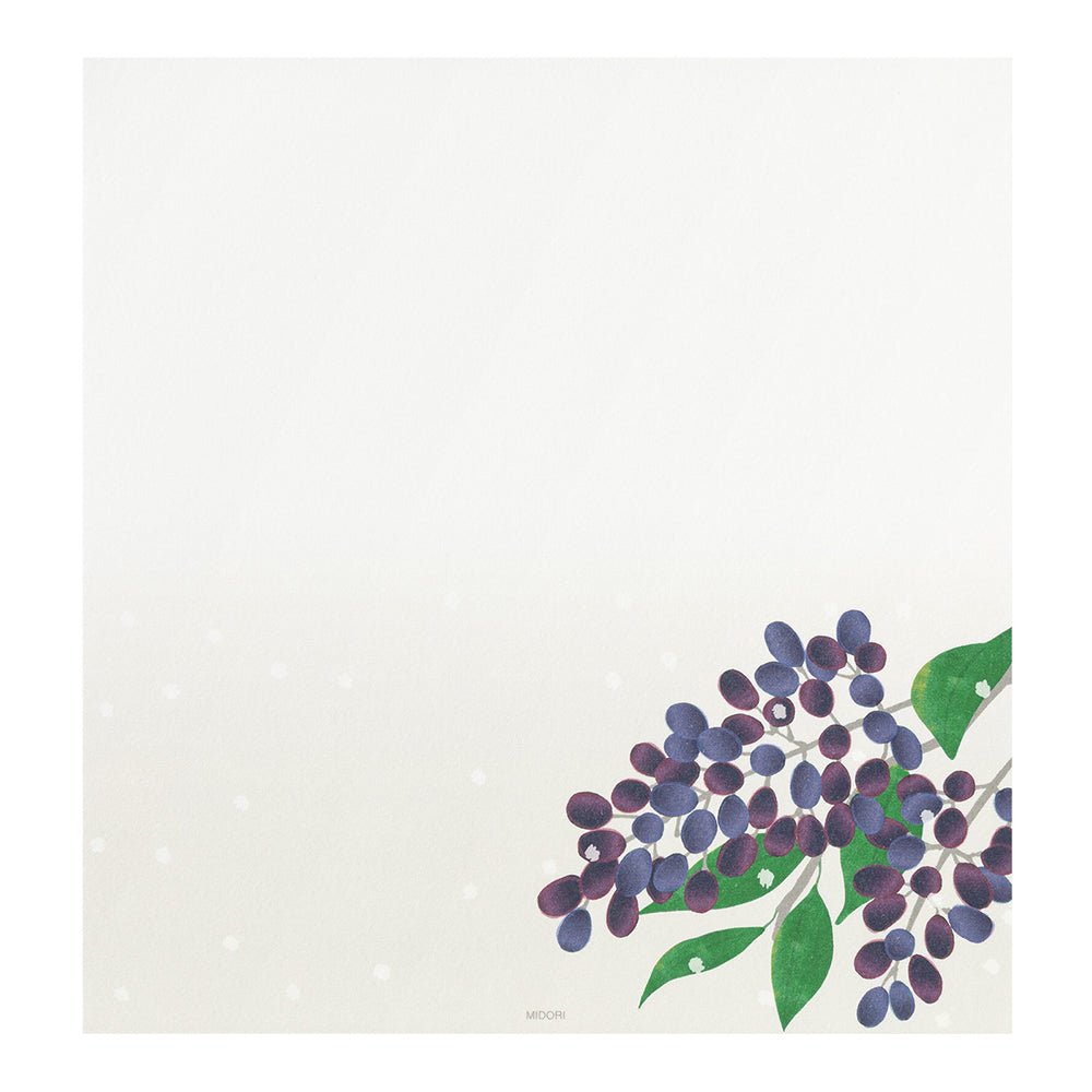 Papier à lettres MIDORI washi - 177 x 168 mm - Fruits d'Hiver - 4902805810005