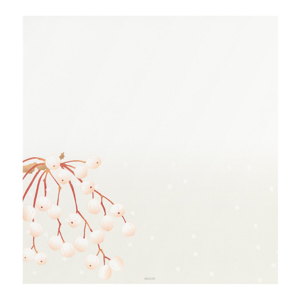 Papier à lettres MIDORI washi - 177 x 168 mm - Fruits d'Hiver - 4902805810005