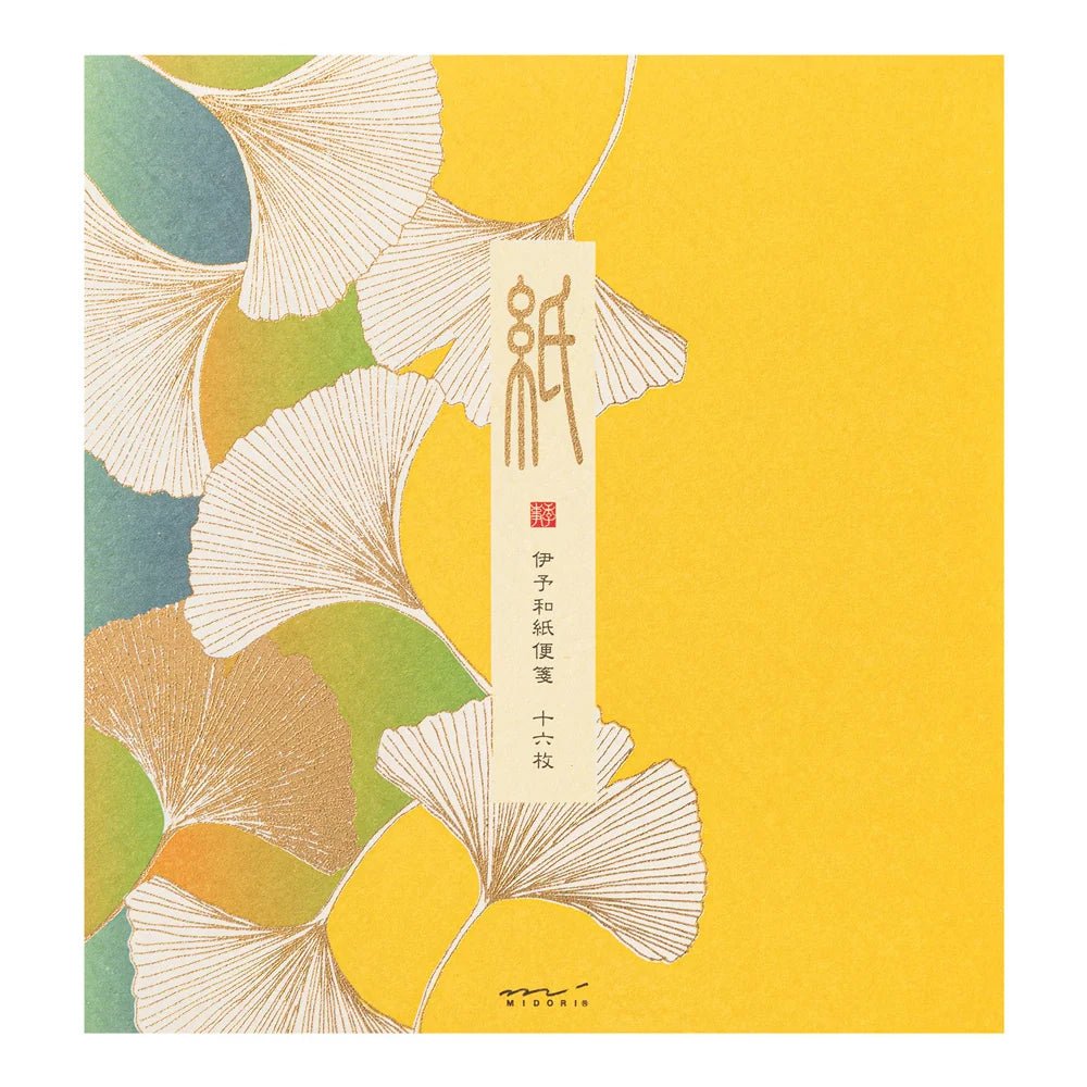 Papier à lettres MIDORI washi - 177 x 168 mm - Ginkgo - 4902805810357