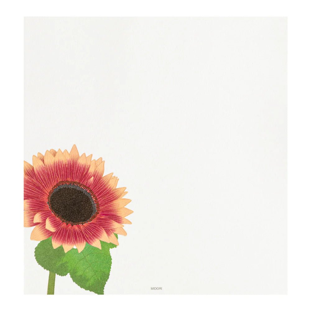 Papier à lettres MIDORI washi - 177 x 168 mm - Tournesols - 4902805810258