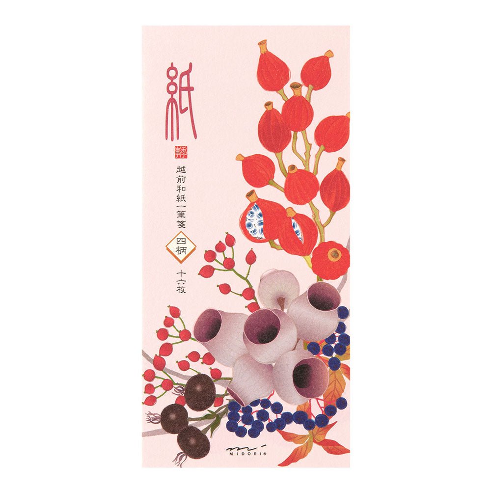 Papier à lettres MIDORI washi - 177 x 84 mm - Couronne d’Automne - 4902805895910