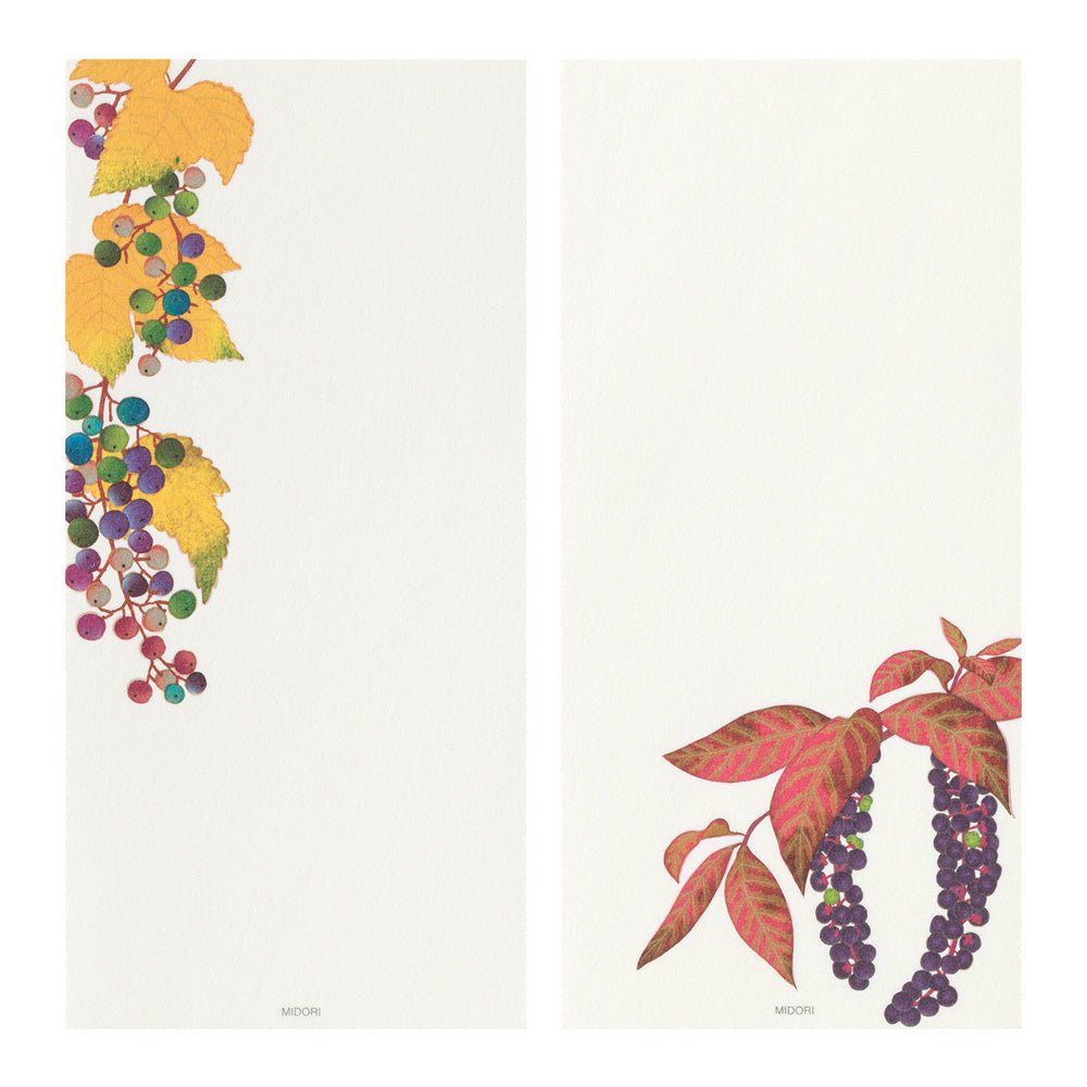 Papier à lettres MIDORI washi - 177 x 84 mm - Fruits d’automne - 4902805896092