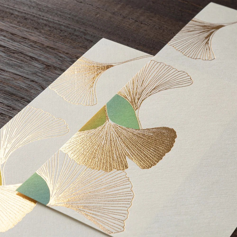 Papier à lettres MIDORI washi - 177 x 84 mm - Ginkgo -