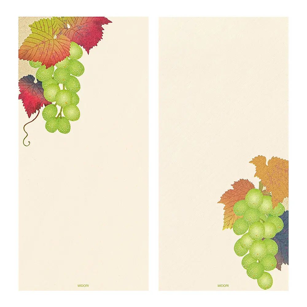 Papier à lettres MIDORI washi - 177 x 84 mm - Grappes de raisin - 4902805896122