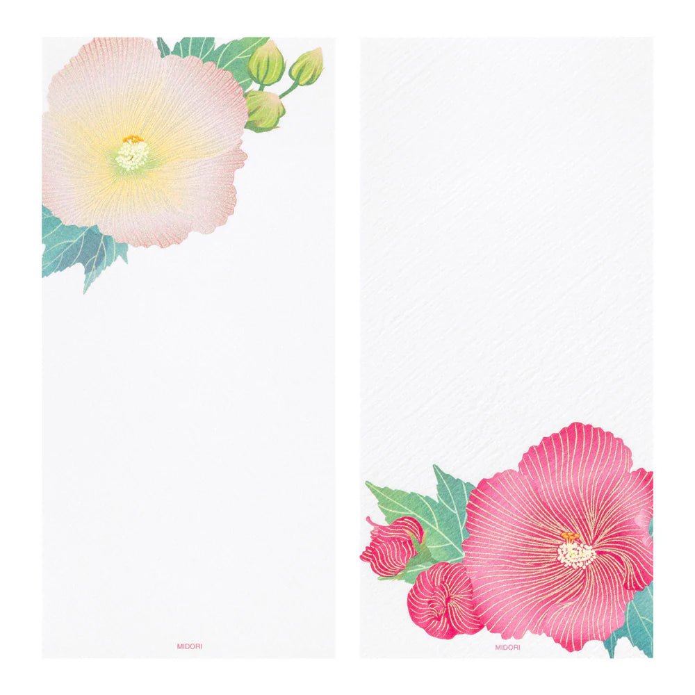 Papier à lettres MIDORI washi - 177 x 84 mm - Hibiscus -