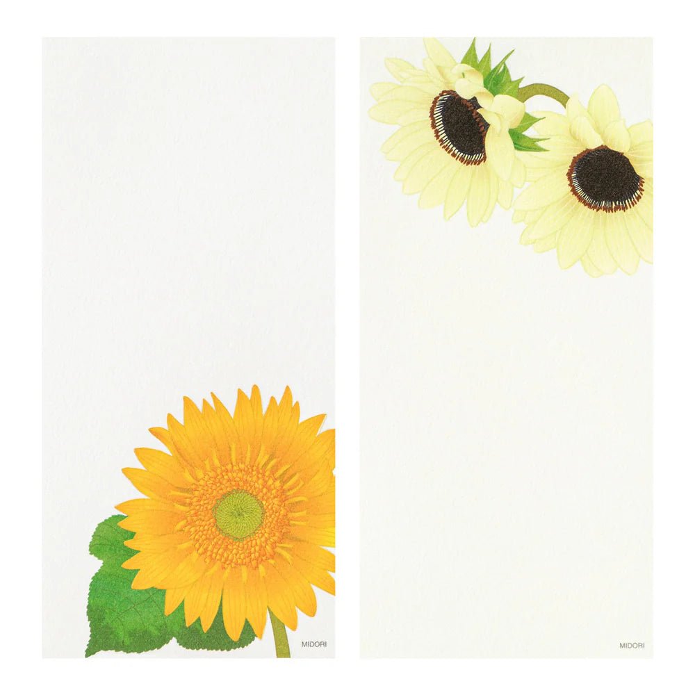 Papier à lettres MIDORI washi - 177 x 84 mm - Tournesols - 4902805896054