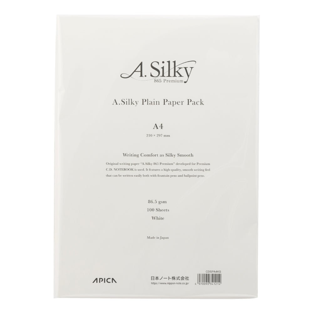 Paquet de 100 feuilles APICA A.Silky 865 Premium - A4 - 86,5 g/m² - Blanc - 4970090341214