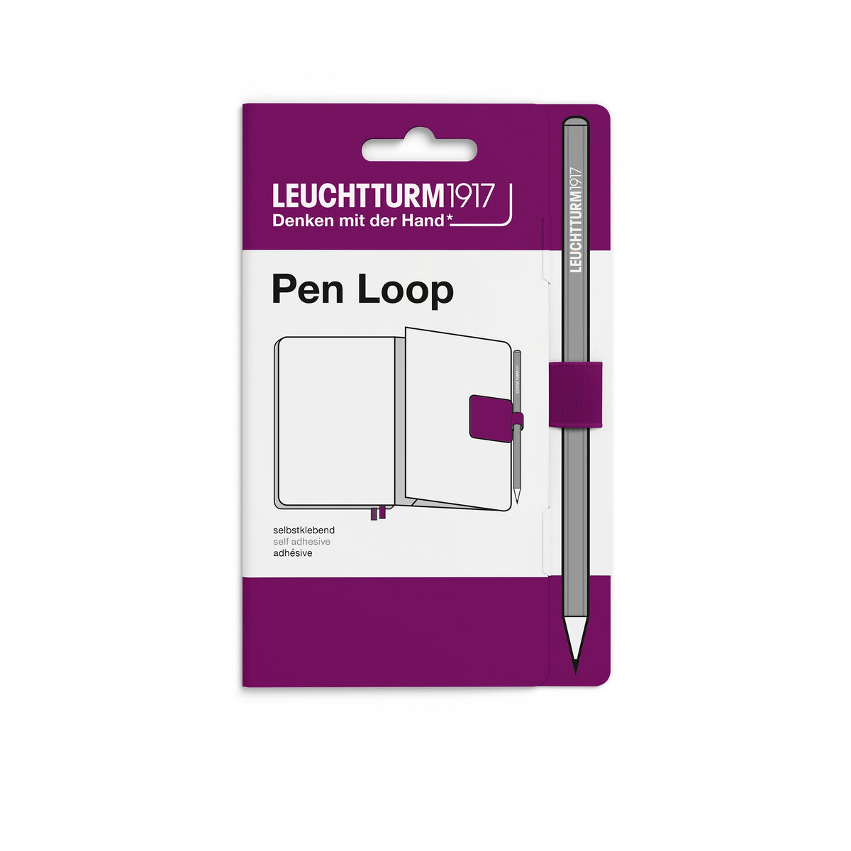 Passant autocollant LEUCHTTURM1917 Pen Loop - Burgundy - 4070292008608