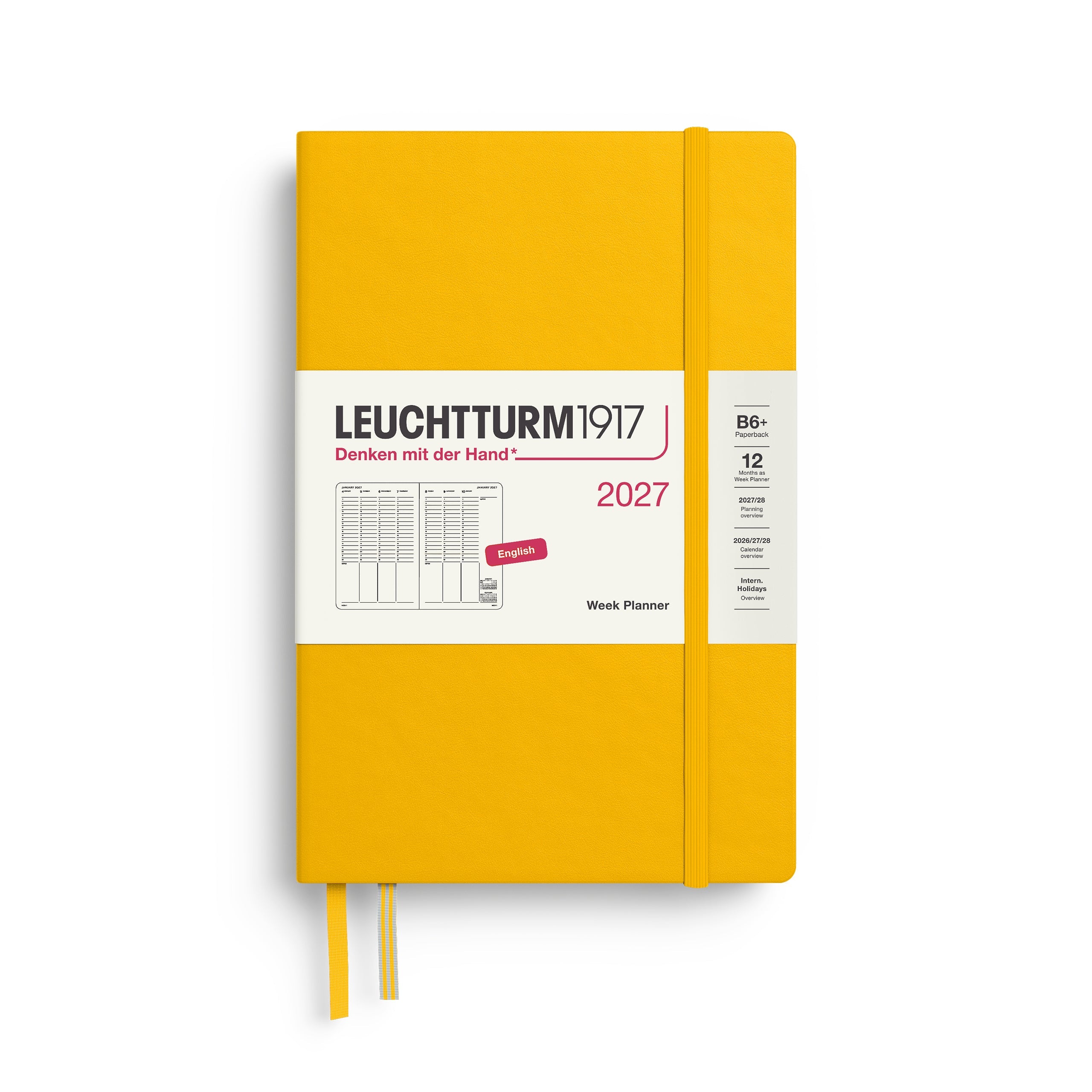 Planificateur Semainier 2027 LEUCHTTURM1917, Anglais - B6+ - Hardcover - Sunflower - 4070292003078