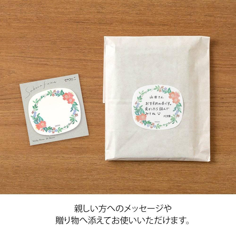 Post - it MIDORI Sukeru Fusen - Couronne de fleurs - 4902805190794