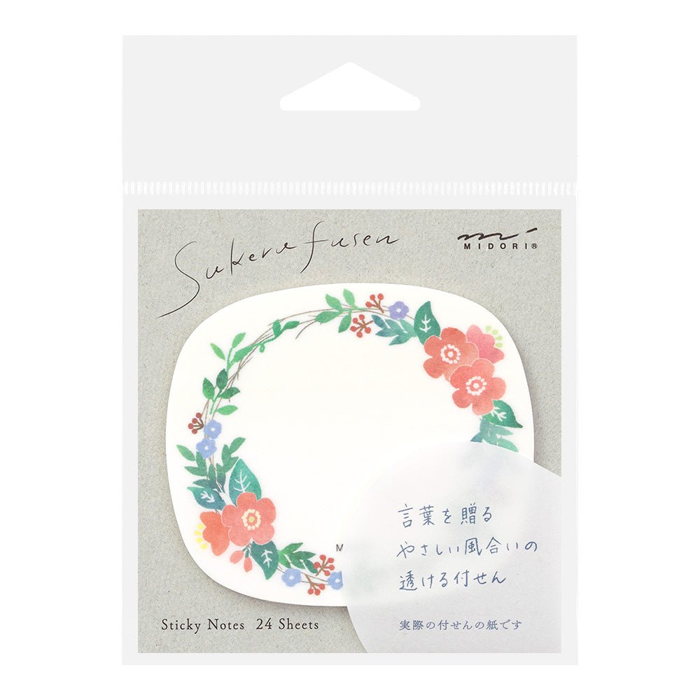 Post - it MIDORI Sukeru Fusen - Couronne de fleurs - 4902805190794