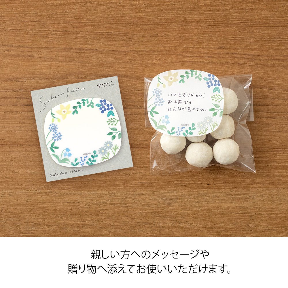 Post - it MIDORI Sukeru Fusen - Fleurs sauvages - 4902805190800