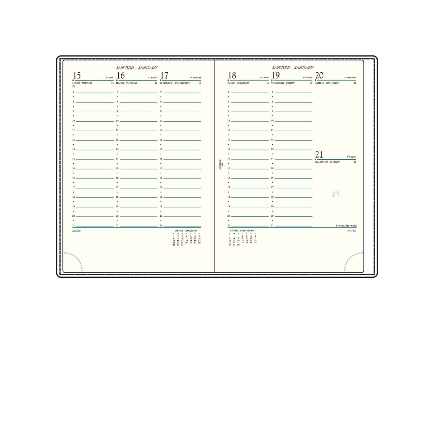 Recharge 2025 Agenda MIGNON A22 (22310M) - 1 semaine sur 2 pages - 21.8 x 14.9 cm - 3489390223102